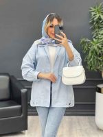 مانتو لینن دو جیب نما پایین پاگن کد 4661 - تصویر 8