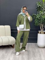 ست مانتو و شلوار کارگو جیب سگک کد 4592 - تصویر 12