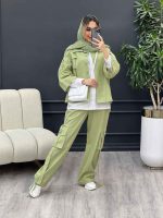 ست مانتو و شلوار کارگو جیب سگک کد 4592 - تصویر 6