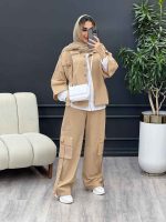 ست مانتو و شلوار کارگو جیب سگک کد 4592 - تصویر 17