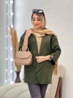 مانتو دو جیب نما پایین هلال کد 4385 - تصویر 12