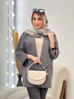 مانتو دو جیب نما پایین هلال کد 4385 - تصویر 4