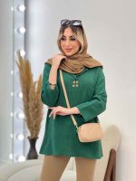 مانتو جلو بسته تک جیب کد 4547 - تصویر 2