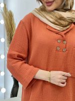 مانتو جلو بسته تک جیب کد 4547 - تصویر 6