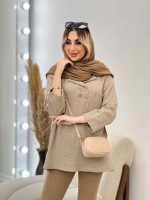 مانتو جلو بسته تک جیب کد 4547 - تصویر 17