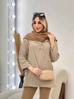 مانتو جلو بسته تک جیب کد 4547 - تصویر 5