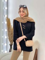 مانتو جلو بسته تک جیب کد 4547 - تصویر 4