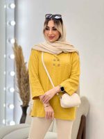 مانتو جلو بسته تک جیب کد 4547 - تصویر 3