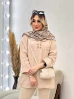 مانتو جلو بسته تک جیب کد 4547 - تصویر 7