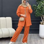 ست مانتو و شلوار کراش کد 4615
