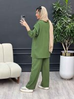 ست مانتو و شلوار کراش کد 4615 - تصویر 22