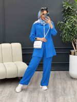 ست مانتو و شلوار کراش کد 4615 - تصویر 7