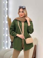 مانتو کتان رنگی دو جیب کد 4333 - تصویر 43