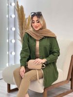 مانتو کتان رنگی دو جیب کد 4333 - تصویر 45