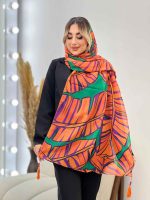 شال طرح برگ دو رنگ کد 4460 - تصویر 8