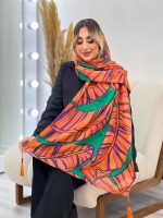 شال طرح برگ دو رنگ کد 4460 - تصویر 17