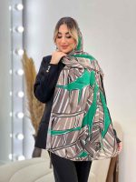شال طرح برگ دو رنگ کد 4460 - تصویر 4