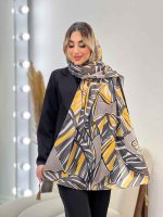 شال طرح برگ دو رنگ کد 4460 - تصویر 10