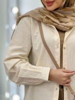 شومیز طرحدار لینن نچرال کد 4606 - تصویر 5