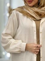 شومیز طرحدار لینن نچرال کد 4606 - تصویر 11