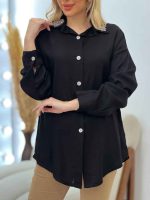 شومیز یقه سنگ دوزی کد 4355 - تصویر 14