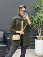 مانتو لینن جیب پیله بنددار کد 4577 - تصویر 6