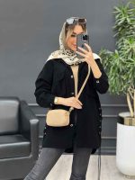 مانتو لینن جیب پیله بنددار کد 4577 - تصویر 5