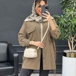 مانتو لینن جیب پیله بنددار کد 4577