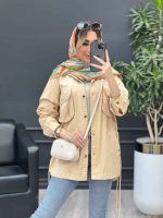 مانتو لینن جیب پیله بنددار کد 4577 - تصویر 3
