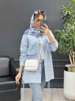 مانتو لینن جیب پیله بنددار کد 4577 - تصویر 9