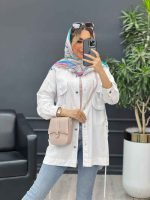 مانتو لینن جیب پیله بنددار کد 4577 - تصویر 15