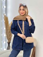مانتو جین برش دار دو جیب کد 4377 - تصویر 21
