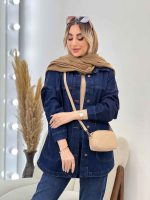 مانتو جین برش دار دو جیب کد 4377 - تصویر 17