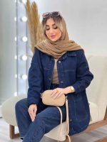 مانتو جین برش دار دو جیب کد 4377 - تصویر 11