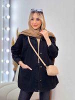 مانتو جین برش دار دو جیب کد 4377 - تصویر 8
