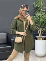 مانتو پشت پیله دو جیب کد 4668 - تصویر 7