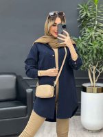 مانتو پشت پیله دو جیب کد 4668 - تصویر 9