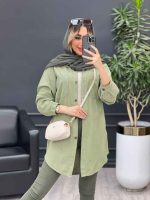 مانتو پشت پیله دو جیب کد 4668 - تصویر 3