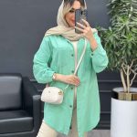 مانتو پشت پیله دو جیب کد 4668