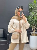 مانتو آستین برش دار دو جیب کد 4671 - تصویر 21