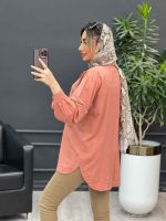 مانتو آستین برش دار دو جیب کد 4671 - تصویر 14