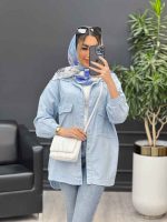 مانتو آستین برش دار دو جیب کد 4671 - تصویر 19