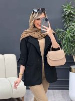 مانتو جیب نما دو دکمه کد 4669 - تصویر 11