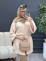 مانتو کمر گت آستین پاکتی کد4675 - تصویر 4