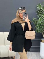 مانتو کمر گت آستین پاکتی کد4675 - تصویر 3