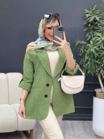 مانتو جیب نما دو دکمه کد 4669 - تصویر 3