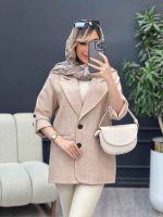 مانتو جیب نما دو دکمه کد 4669 - تصویر 2