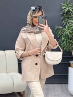 مانتو جیب نما دو دکمه کد 4669 - تصویر 13