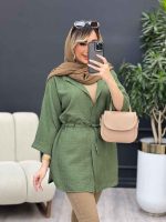 مانتو کمر گت آستین پاکتی کد4675 - تصویر 7
