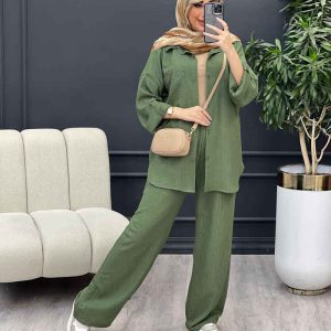 ست مانتو و شلوار تک جیب کد 4676